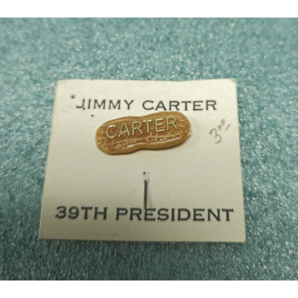 Jimmy Carter Peanut Shaped Lapel Pin Political Memorabilia 39th President Pin